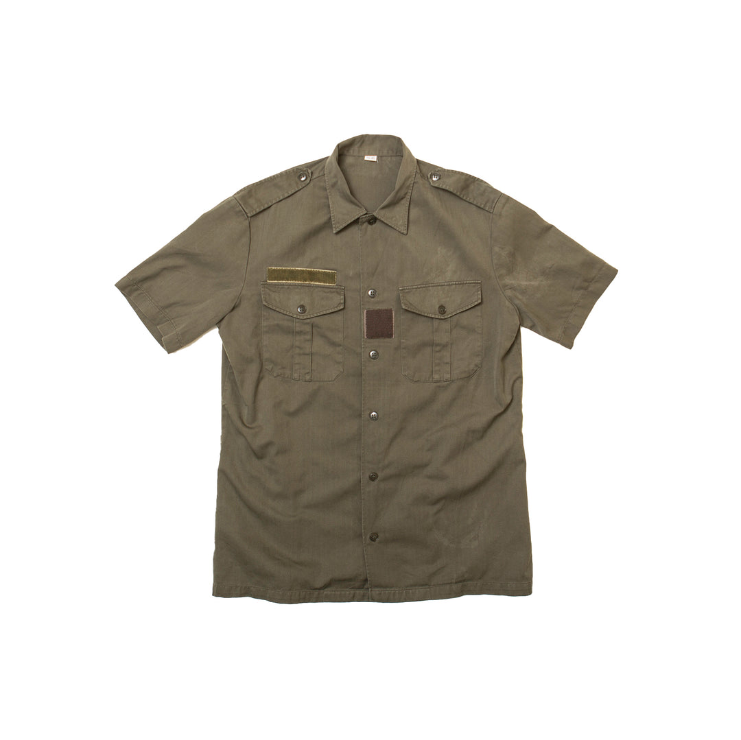 French Herringbone Short Sleeve Shirt