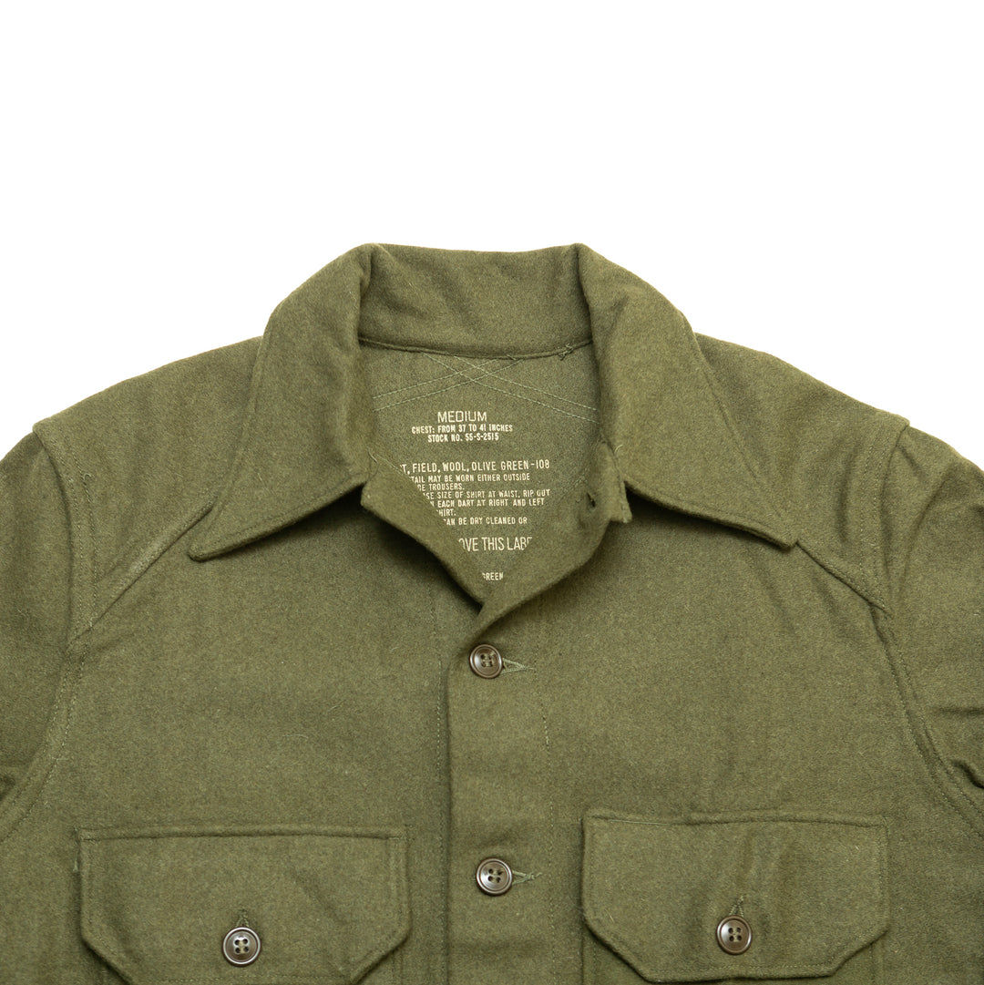 Olive Green-108 Wool Field Shirt