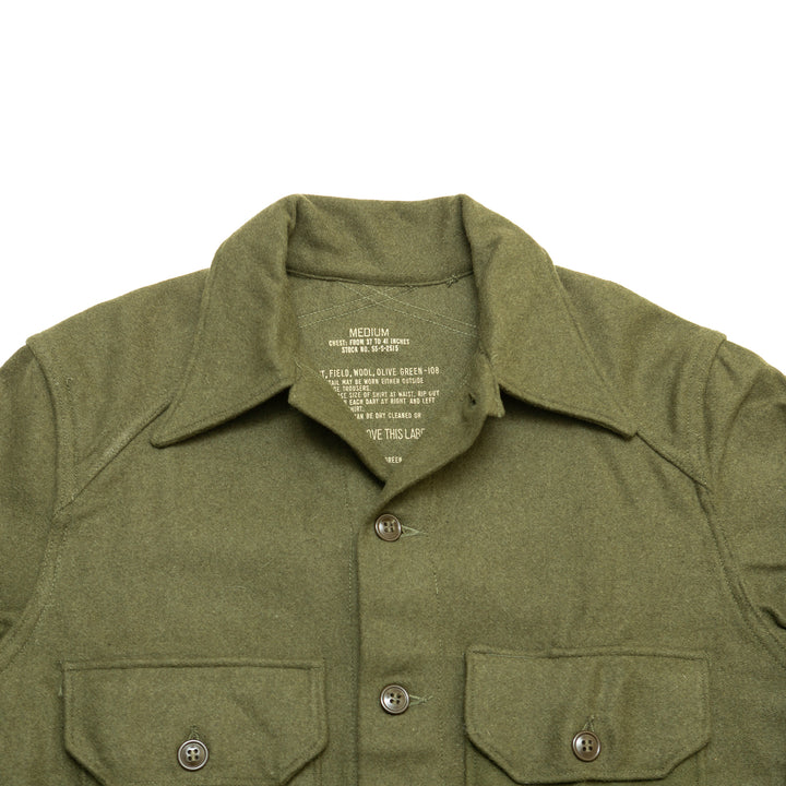 Olive Green-108 Wool Field Shirt