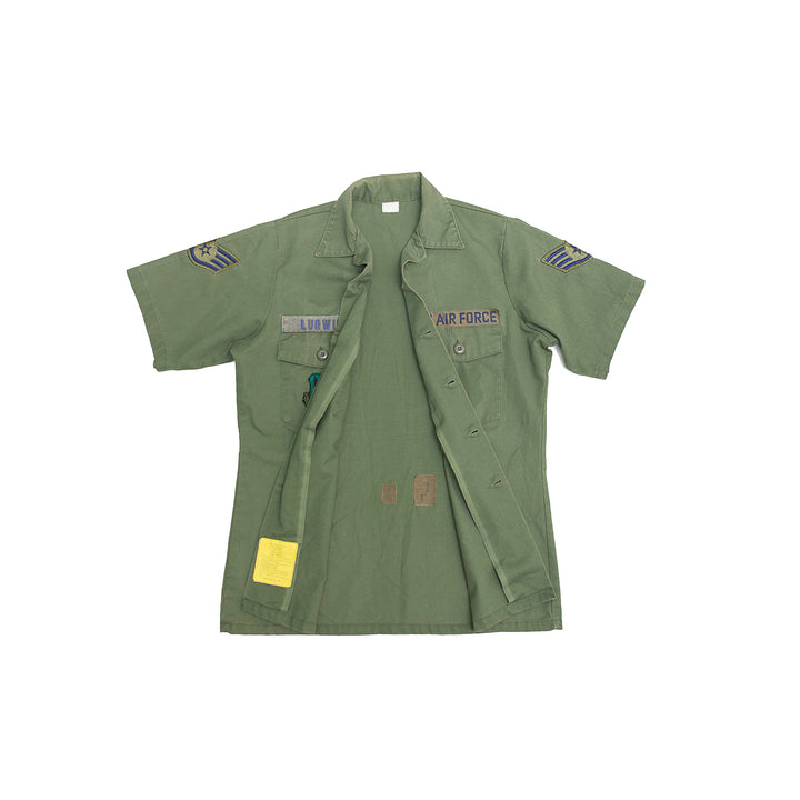 US Military OG 507 Fatigue Shirt Short Sleeve with Patches