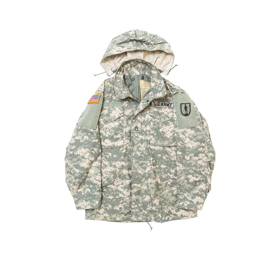 Waterproof Hooded Jacket w/ Velcro on Sleeves Digital Camo