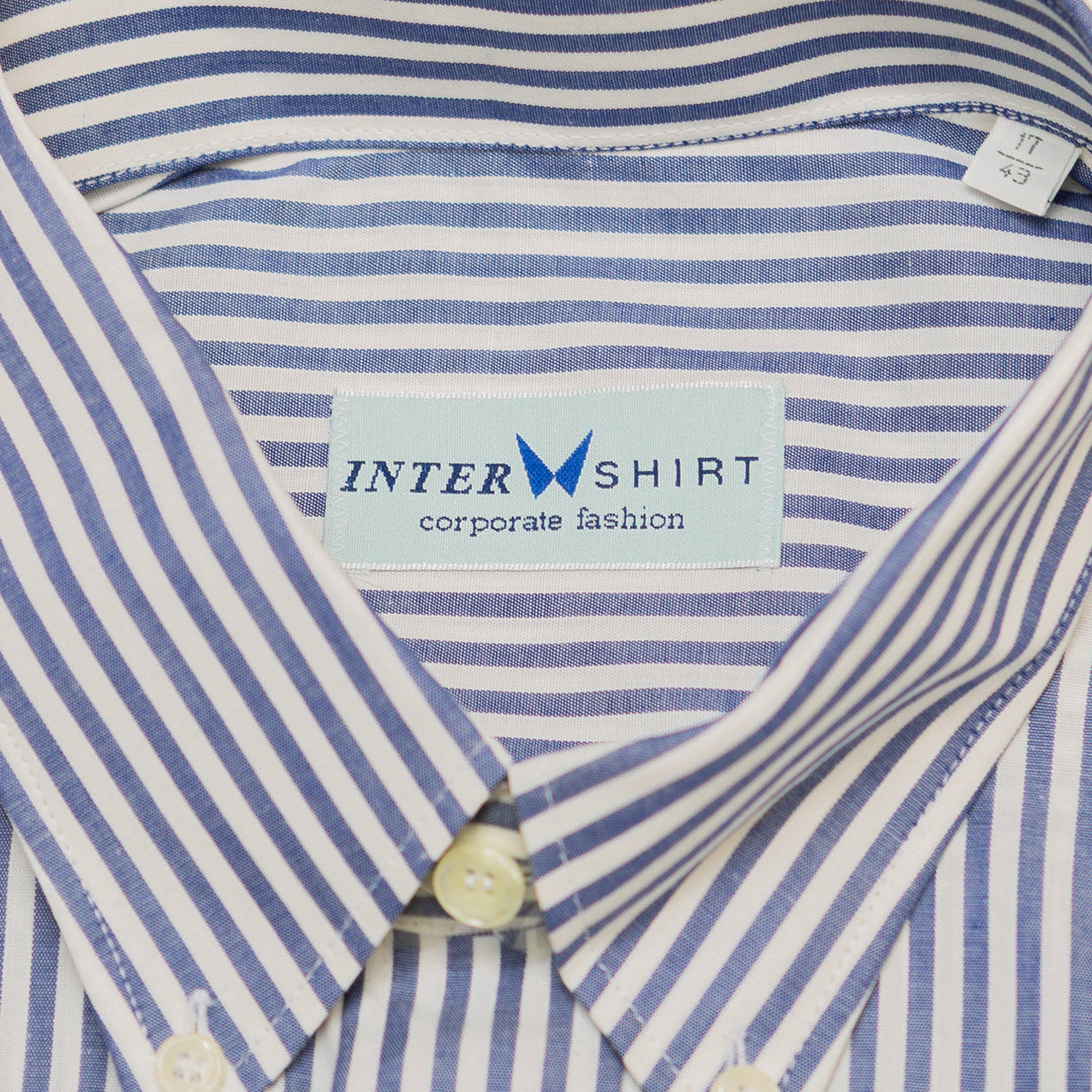Inter Shirt Blue Striped Button Up