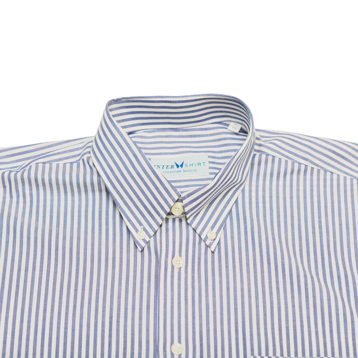 Inter Shirt Blue Striped Button Up
