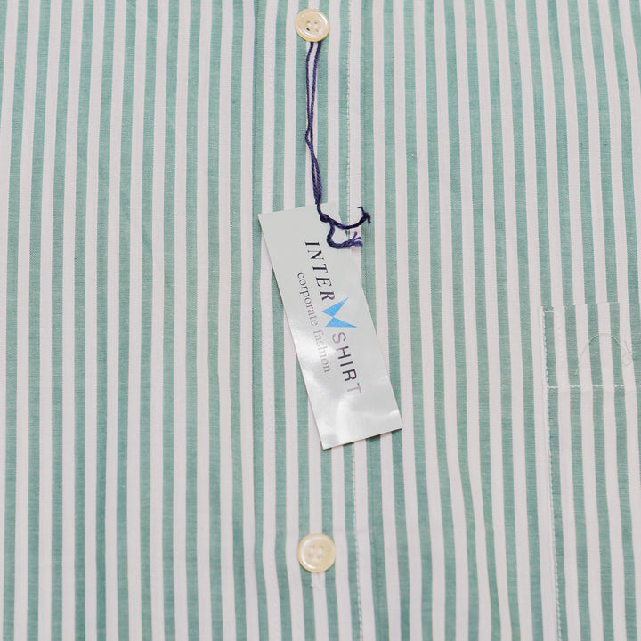 Inter Shirt Green Striped Button Down