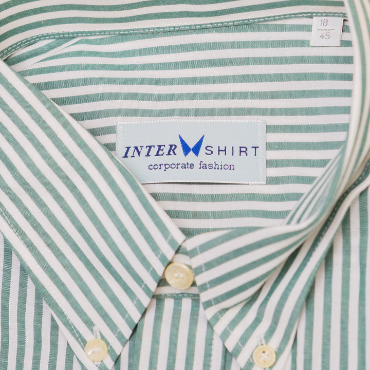 Inter Shirt Green Striped Button Down