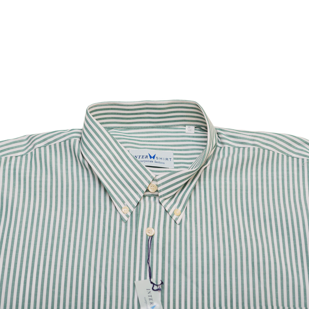 Inter Shirt Green Striped Button Down