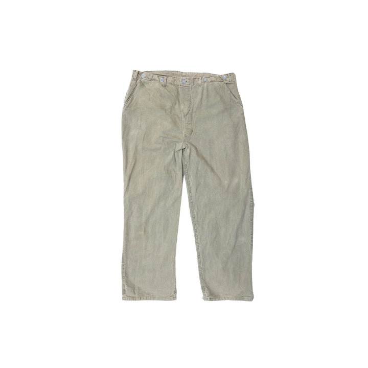 Olive Green Vintage Buckle Back Pants