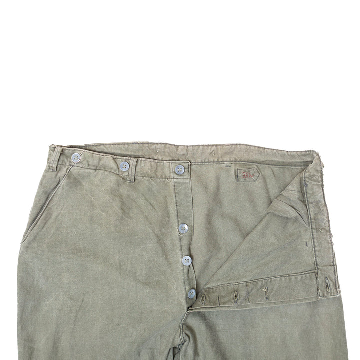 Olive Green Vintage Buckle Back Pants