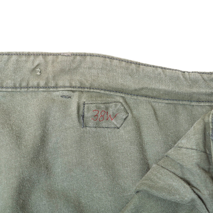 Olive Green Vintage Buckle Back Pants
