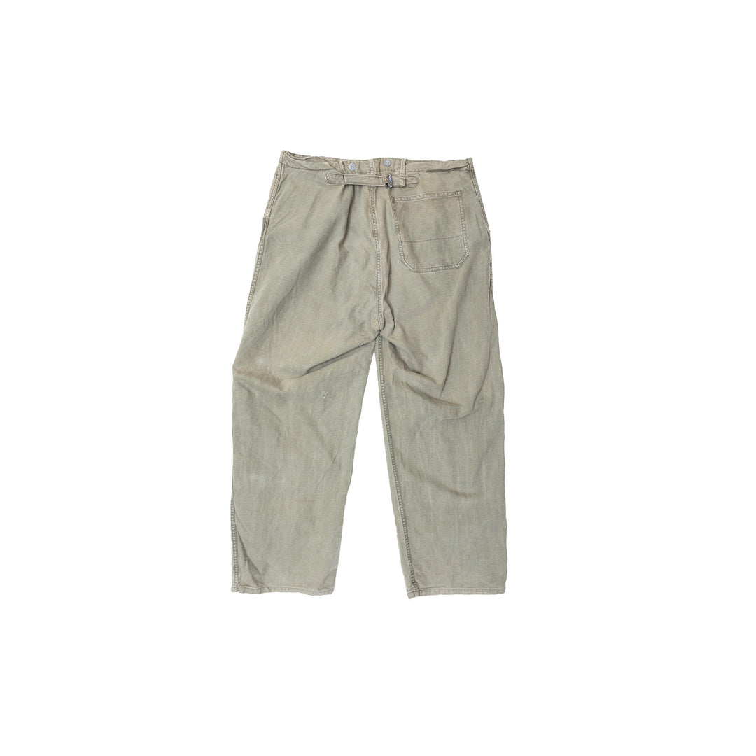 Olive Green Vintage Buckle Back Pants