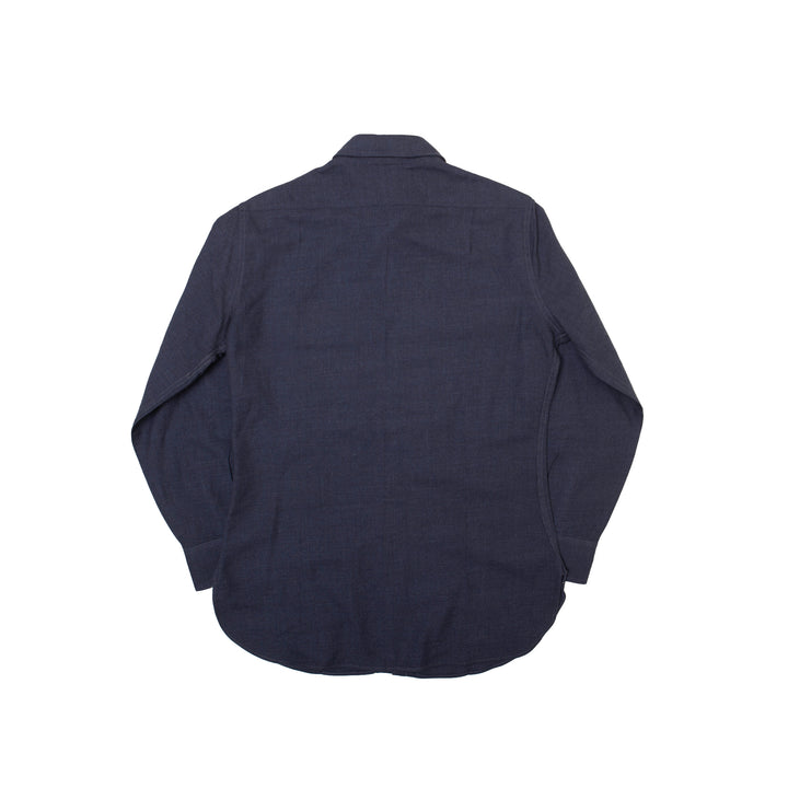 Navy Wool Button Up Shirt