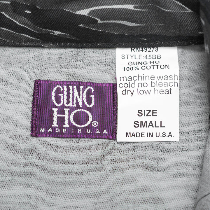 Gung Ho Tiger Stripe Pearl Snap Shirts - Gray