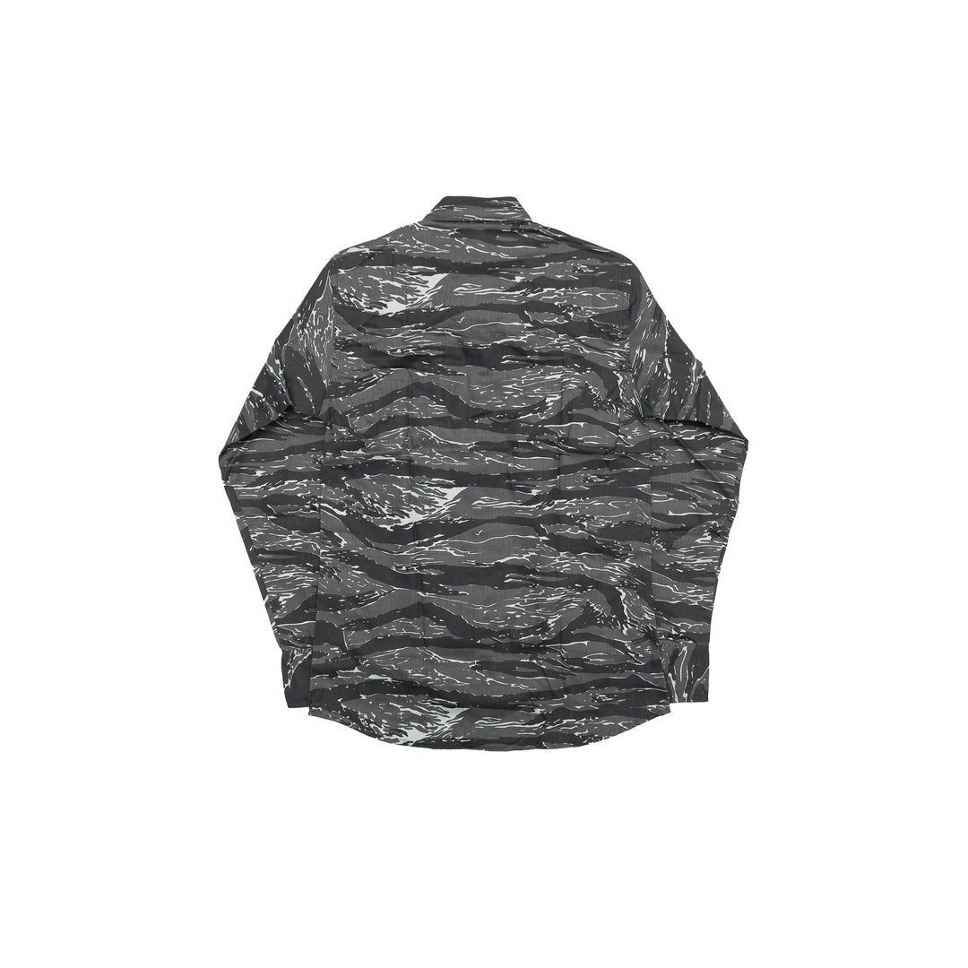 Gung Ho Tiger Stripe Pearl Snap Shirts - Gray