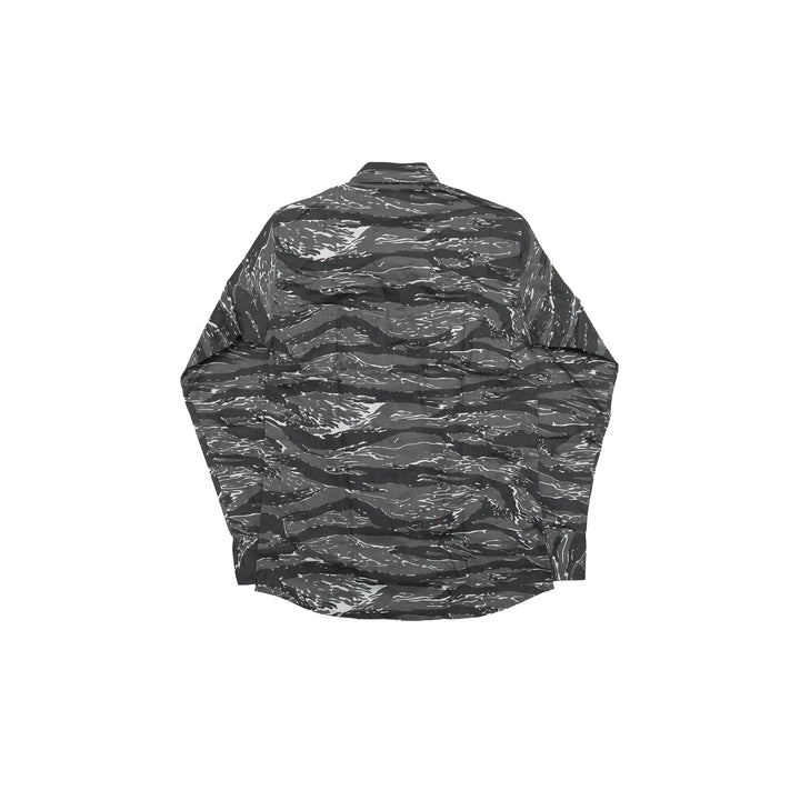 Gung Ho Tiger Stripe Pearl Snap Shirts - Gray