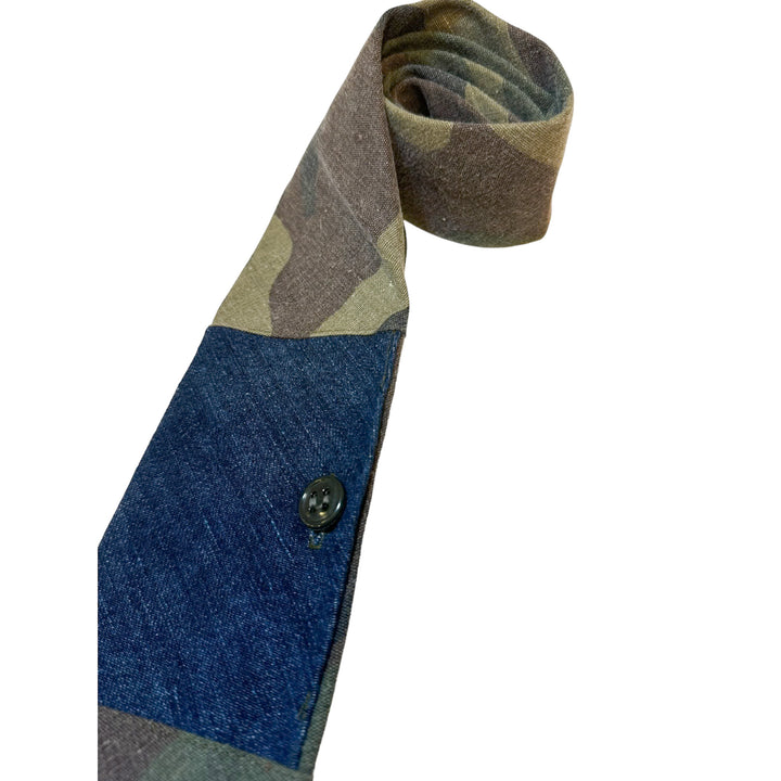 Camo / Denim Button Pocket Tie