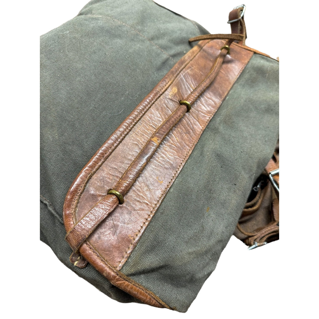 Canvas with Leather Trim Vintage Back Pack