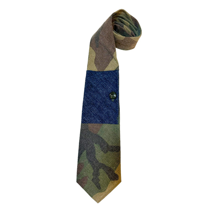 Camo / Denim Button Pocket Tie