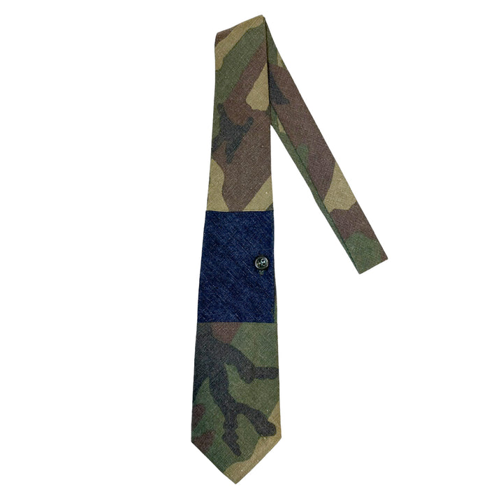 Camo / Denim Button Pocket Tie