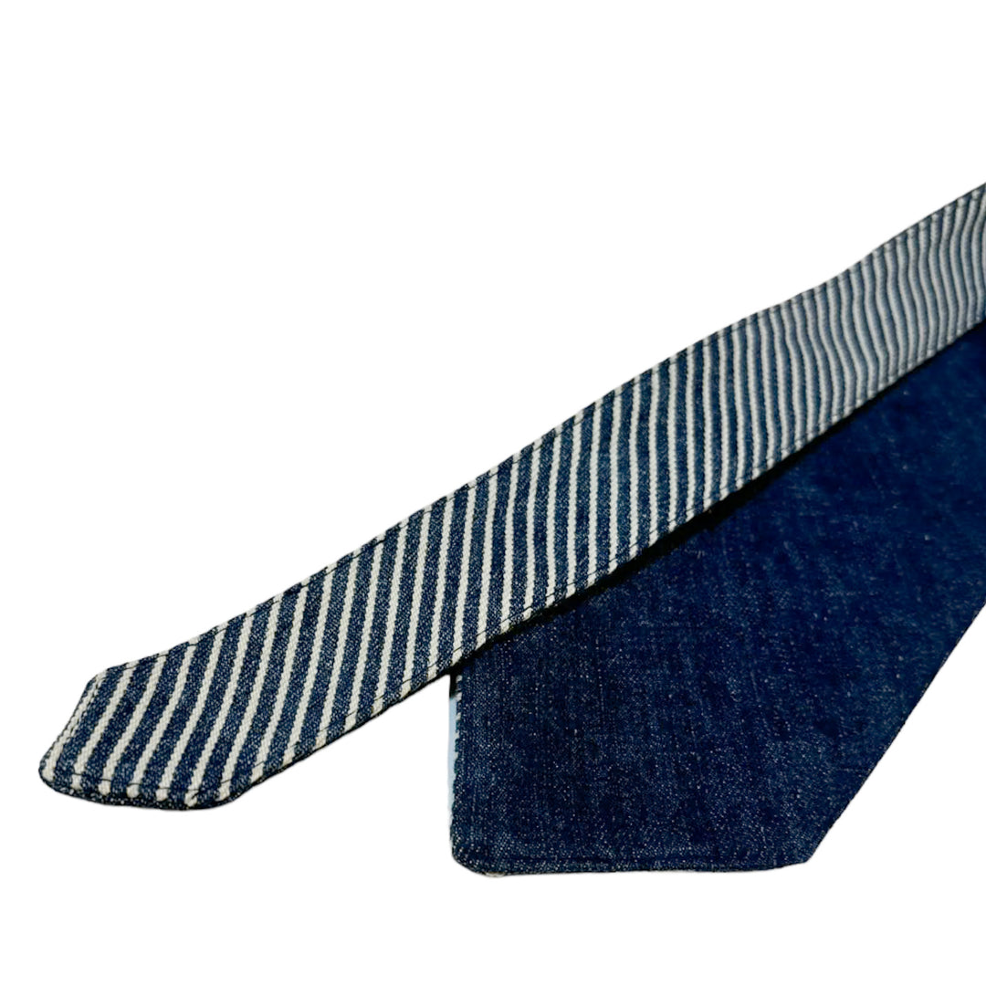 Denim / Hickory Stripe Reversible Tie