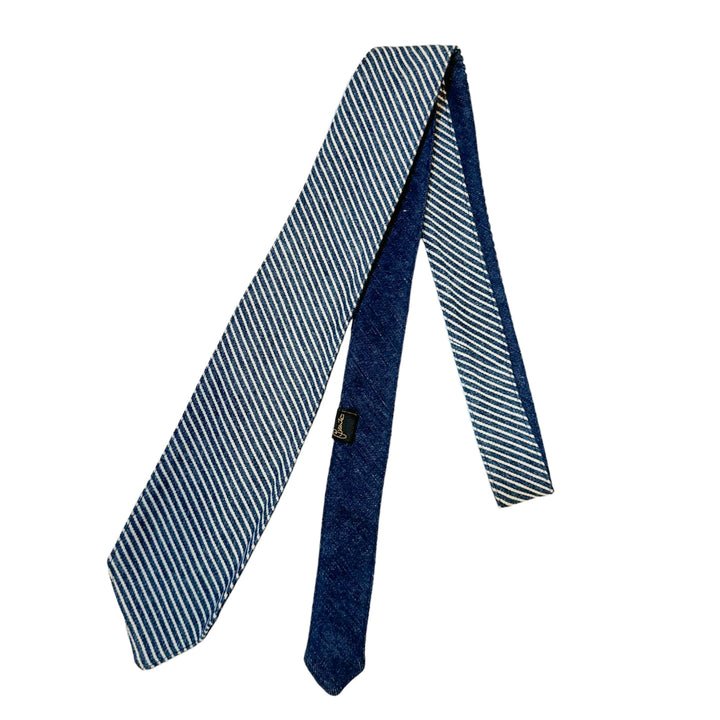 Denim / Hickory Stripe Reversible Tie