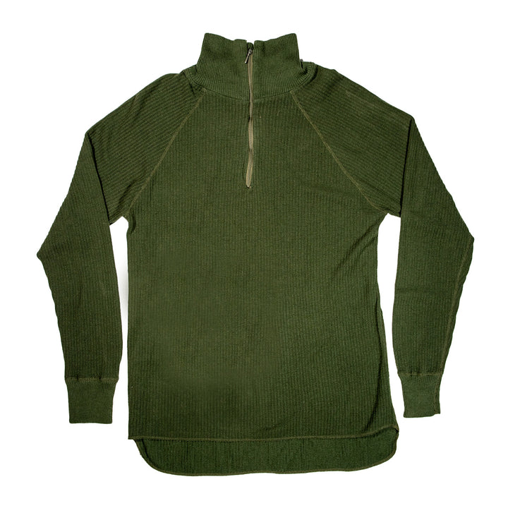 French Tricot 1/4 Zip Shirt- Green