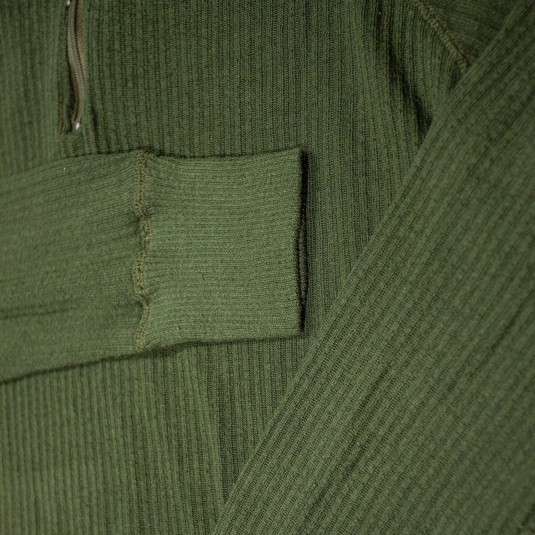 French Tricot 1/4 Zip Shirt- Green